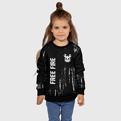 Свитшот детский Free Fire glitch на темном фоне: надпись, символ, цвет: 3D-черный — фото 2