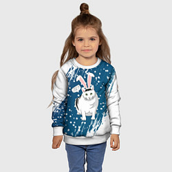 Свитшот детский Новогодний кот Бендер - 2023, цвет: 3D-белый — фото 2