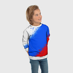 Свитшот детский Флаг России - триколор, цвет: 3D-белый — фото 2