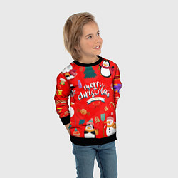 Свитшот детский Merry christmas art, цвет: 3D-черный — фото 2