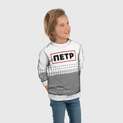 Свитшот детский Петр - в красной рамке на светлом, цвет: 3D-белый — фото 2