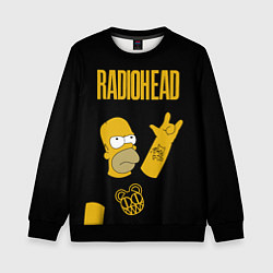 Свитшот детский Radiohead Гомер Симпсон рокер, цвет: 3D-черный
