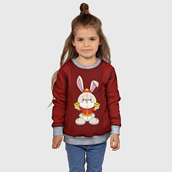Свитшот детский Китайский кролик, цвет: 3D-меланж — фото 2