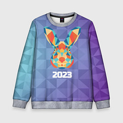 Свитшот детский Кролик из мозаики 2023, цвет: 3D-меланж