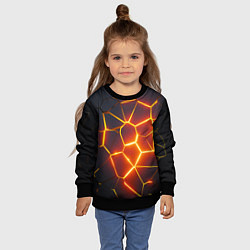 Свитшот детский Огненные трещины, цвет: 3D-черный — фото 2