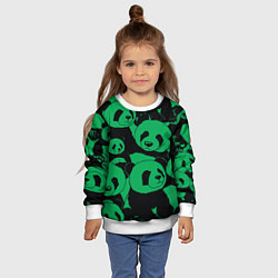 Свитшот детский Panda green pattern, цвет: 3D-белый — фото 2