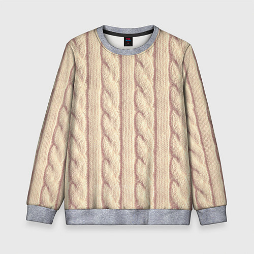 Детский свитшот Светлый вязаный свитер / 3D-Меланж – фото 1