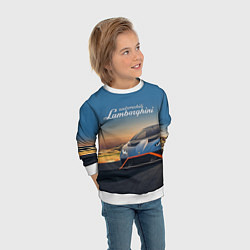 Свитшот детский Lamborghini Huracan STO - car racing, цвет: 3D-белый — фото 2