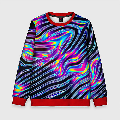 Детский свитшот Голографические полосы / 3D-Красный – фото 1