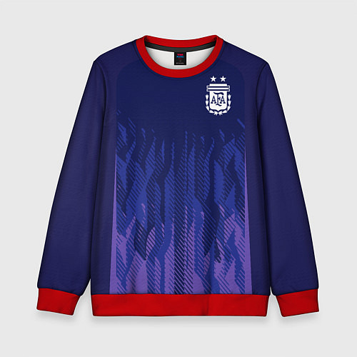 Детский свитшот Сборная Аргентины ЧМ 2022 выездная / 3D-Красный – фото 1