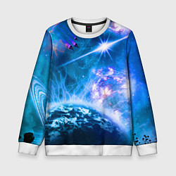 Детский свитшот Космос - планета и яркая звезда