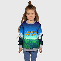 Свитшот детский Горы Stardew Valley, цвет: 3D-меланж — фото 2