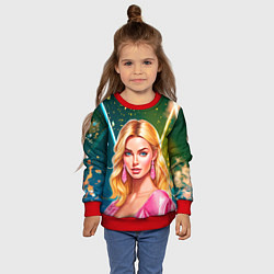 Свитшот детский Нейросеть - Барби Марго Робби аниме, цвет: 3D-красный — фото 2