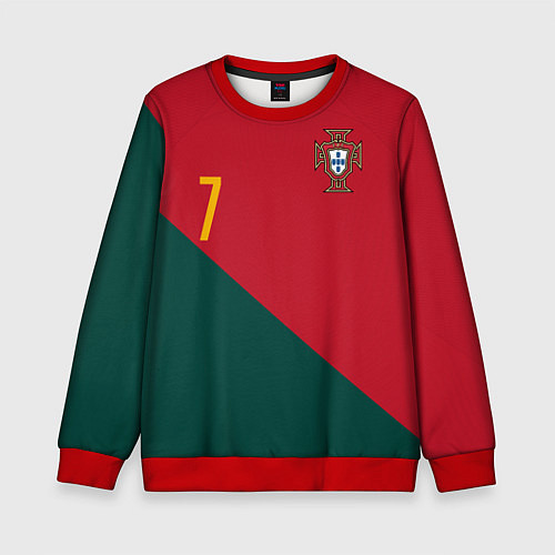 Детский свитшот Роналду ЧМ 2022 сборная Португалии / 3D-Красный – фото 1