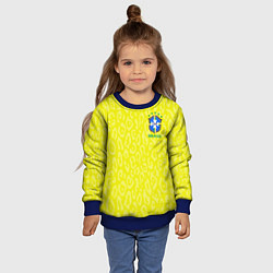 Свитшот детский Форма сборной Бразилии ЧМ 2022, цвет: 3D-синий — фото 2