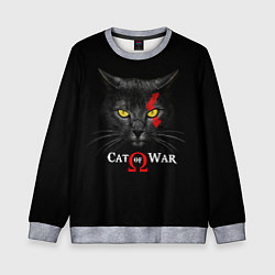 Свитшот детский Cat of war collab, цвет: 3D-меланж