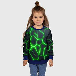 Свитшот детский Зелёные неоновые плиты, цвет: 3D-синий — фото 2