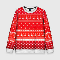 Свитшот детский Праздничный красный свитер, цвет: 3D-белый