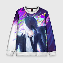 Свитшот детский Аки демон, цвет: 3D-белый