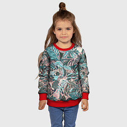Свитшот детский Тропический узор, цвет: 3D-красный — фото 2