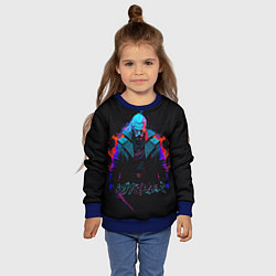 Свитшот детский Witcher in neon style, цвет: 3D-синий — фото 2