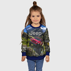 Свитшот детский Chrysler Jeep Wrangler Rubicon - горы, цвет: 3D-синий — фото 2