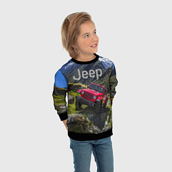 Свитшот детский Chrysler Jeep Wrangler Rubicon - горы, цвет: 3D-черный — фото 2