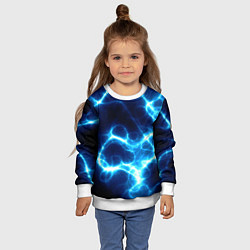 Свитшот детский Молния грозовая - электрические разряды, цвет: 3D-белый — фото 2