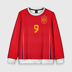 Свитшот детский Гави ЧМ 2022 сборная Испании, цвет: 3D-белый