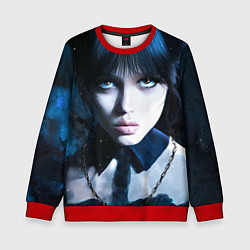 Свитшот детский Уэнсдэй: дочь Аддамсов, цвет: 3D-красный