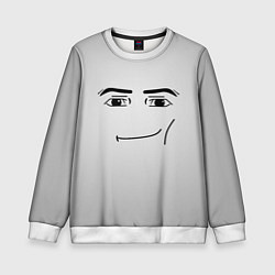 Свитшот детский Роблокс Гигачад лицо, цвет: 3D-белый