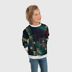 Свитшот детский Абстракция паркета и звезд, цвет: 3D-белый — фото 2