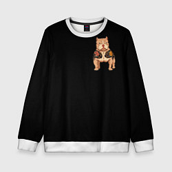 Свитшот детский Yakuza dog samurai, цвет: 3D-белый
