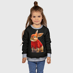 Свитшот детский Кролик в свитере, цвет: 3D-меланж — фото 2