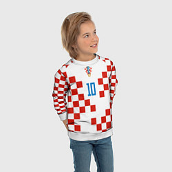 Свитшот детский Лука Модрич форма сборной Хорватии, цвет: 3D-белый — фото 2