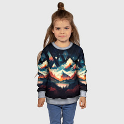 Свитшот детский Футуризм горы, цвет: 3D-меланж — фото 2