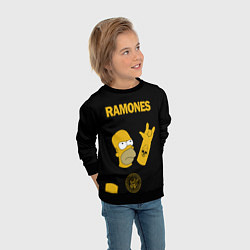 Свитшот детский Ramones Гомер Симпсон рокер, цвет: 3D-черный — фото 2