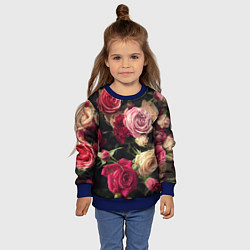 Свитшот детский Нежные кустовые розы, цвет: 3D-синий — фото 2