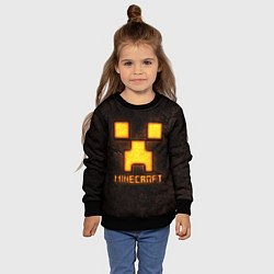 Свитшот детский Minecraft lava, цвет: 3D-черный — фото 2