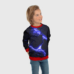 Свитшот детский Красивая синяя неоновая лава, цвет: 3D-красный — фото 2