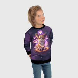 Свитшот детский Любимый корги, цвет: 3D-черный — фото 2