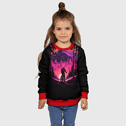 Свитшот детский Велопрогулка на закате, цвет: 3D-красный — фото 2