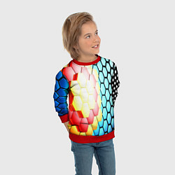 Свитшот детский Shape abstract color, цвет: 3D-красный — фото 2