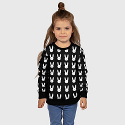 Свитшот детский Bunny pattern black, цвет: 3D-черный — фото 2