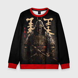 Свитшот детский Самурай и надписи, цвет: 3D-красный