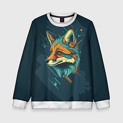 Свитшот детский Загадочный лис, цвет: 3D-белый