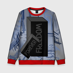 Свитшот детский Свободный навсегда, цвет: 3D-красный