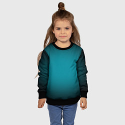 Свитшот детский Темно-бирюзовый градиент, цвет: 3D-черный — фото 2