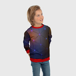 Свитшот детский Космические треугольники, цвет: 3D-красный — фото 2