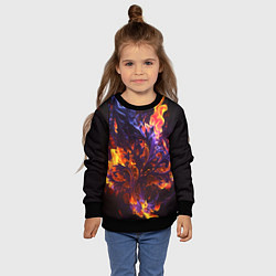 Свитшот детский Текстура огня, цвет: 3D-черный — фото 2